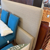CALIFORINA KING BED TAN FABRIC